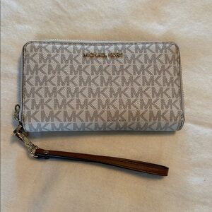 Michael Kors Silver Monogram Wristlet